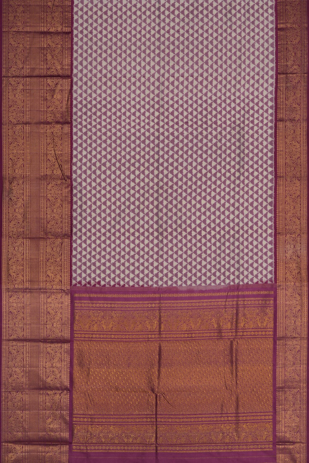 Image of Pochampally Ikat Silk Purple Saree